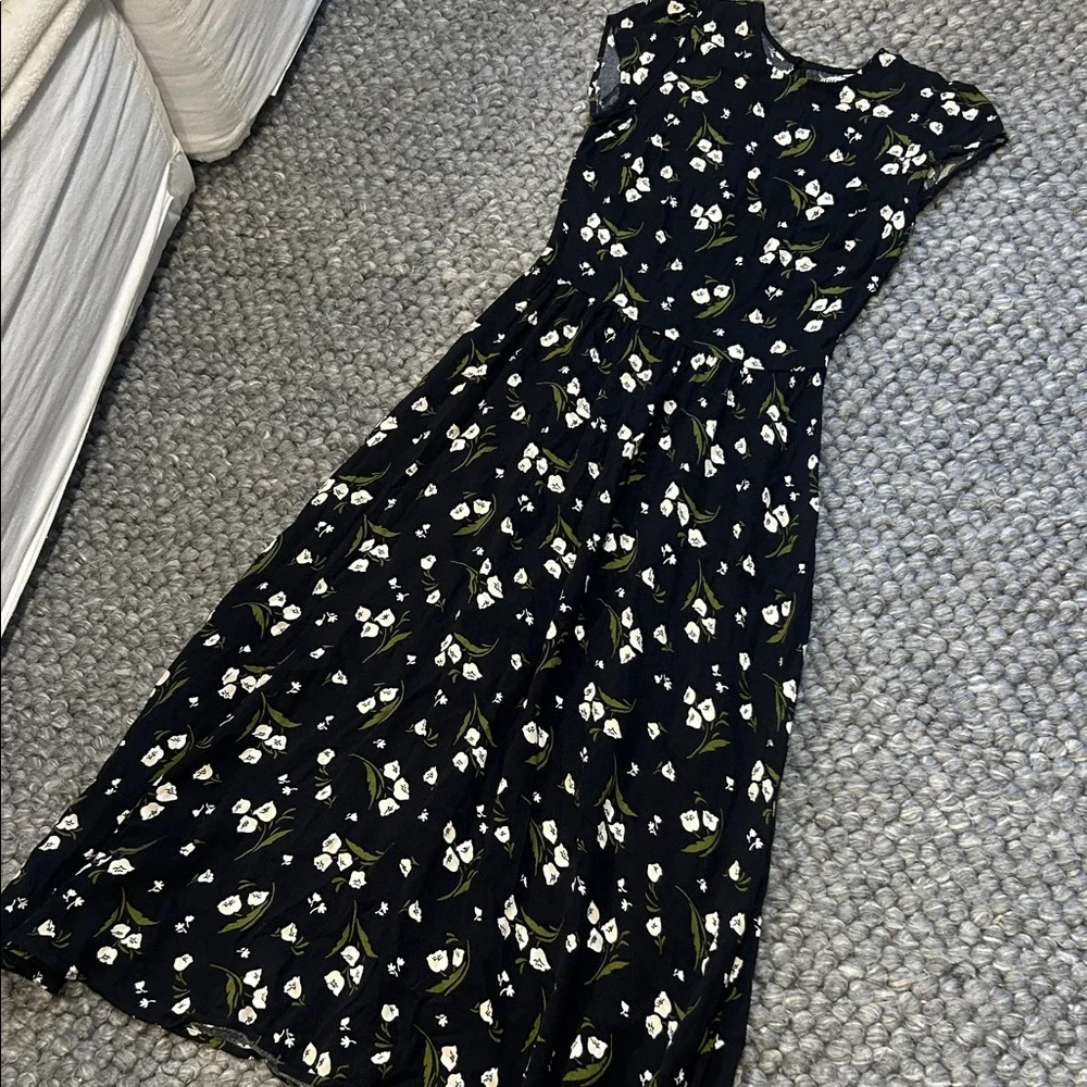 Reformation Gavin Floral Print Cutout Back Midi Dress Size 2 - Picture 3 of 12